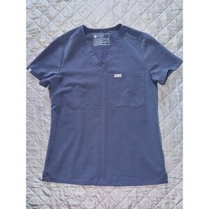 Figs Catarina Top‎ Women's Scrub V-neck Navy Blue Sz Xsmall
